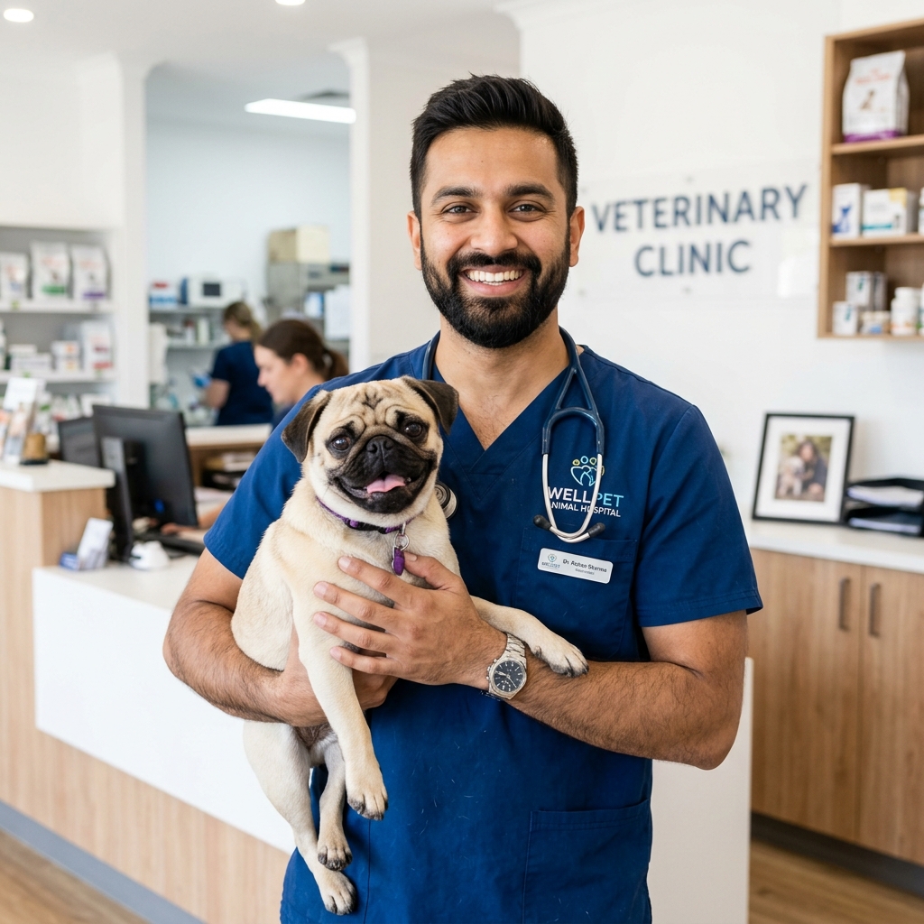 Happy Vet with Pug